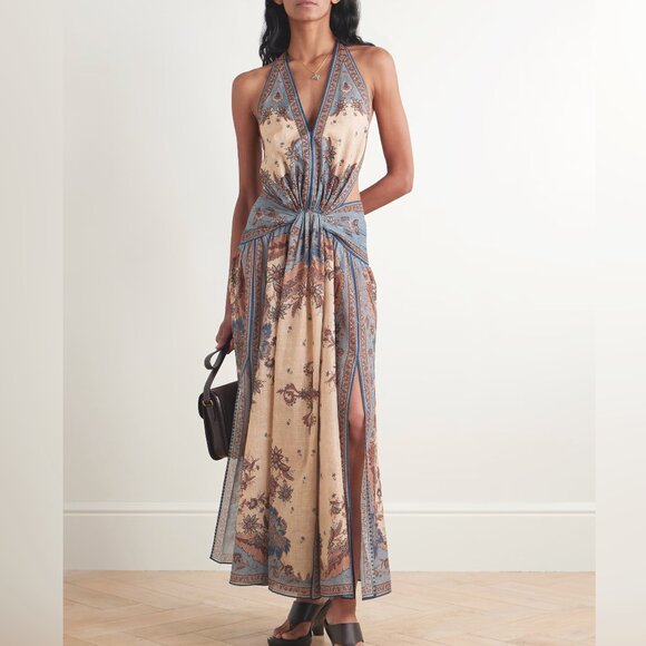 ZIMMERMANN Ascension open-back printed cotton-voile halterneck maxi dress - Picture 1 of 13
